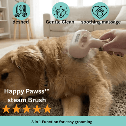 happy pawss™ premium 3-in-1 steam brush